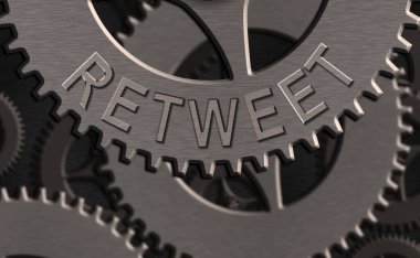 Retweet 'i gösteren bir not yazıyorum. Twitter 'da iş fotoğrafı gösterimi ya da başka bir kullanıcı tarafından iletilen bir ileti.