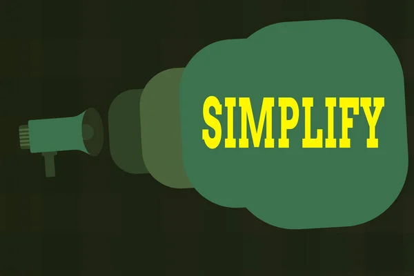 단순화하는 문자 표지판. 컨셉트 포토는 무엇인가를 단순하게 만들거나 하기 쉽게 또는 이해하기 쉽게 만들어 줍니다.. — 스톡 사진