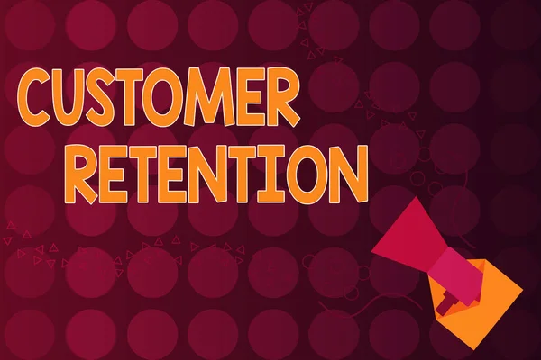 Word writing text Customer Retention. Business concept for Keeping loyal customers Retain many as possible Megaphone coming out of an open envelope announcing speaking and talking.