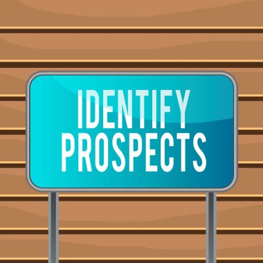 Olasılıkları Tanımla 'yı gösteren kavramsal el yazısı. İş fotoğrafı metni Muhtemel müşteri İdeal Müşteri Müstakbel Bağışçıları Metalik direk boş panel tahtası eklendi.