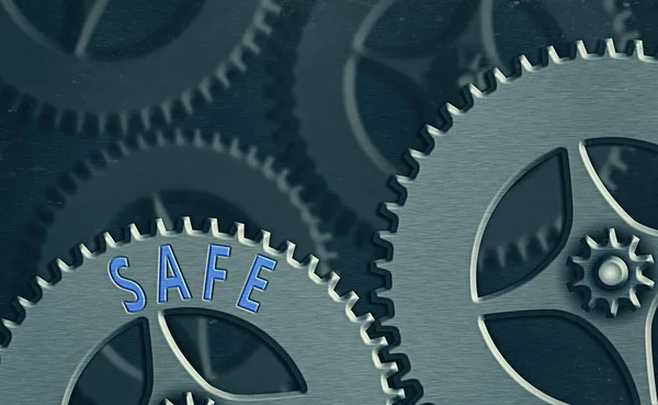 Texte Word Safe. Concept d'entreprise pour protégé ou non exposé à un danger ou à un risque . — Photo