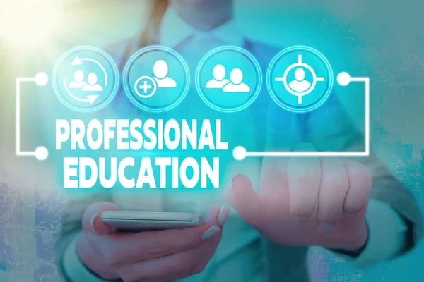 A szakmai oktatást bemutató feljegyzés. Üzleti fotó bemutatása Folyamatos oktatási egységek Specialized Training. — Stock Fotó