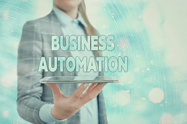 Εννοιολογική γραφή χέρι δείχνει Business Automation. Business photo showcasing για Digital Transformation Streamlined για απλότητα. — Φωτογραφία Αρχείου