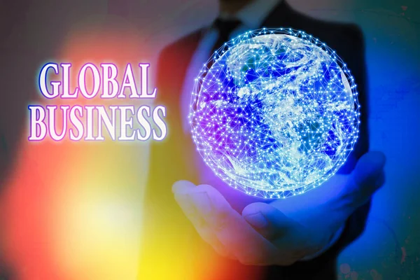 Handschrifttekst Global Business. Concept betekent Handel en bedrijfsleven een bedrijf doen over de hele wereld Elementen van dit beeld geleverd door NASA. — Stockfoto