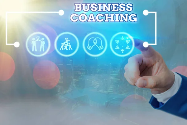 Kézírás szövegírás Business Coaching. Koncepció jelentése Munkavállalók aktívabbá tétele Szakértői konzultáció. — Stock Fotó