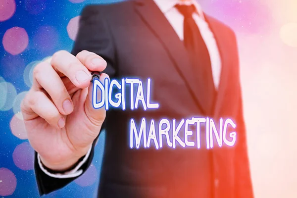 Testo di scrittura di parola Digital Marketing. Business concept for Ottimizzazione per i motori di ricerca Pay Per Click Ad Internet . — Foto Stock