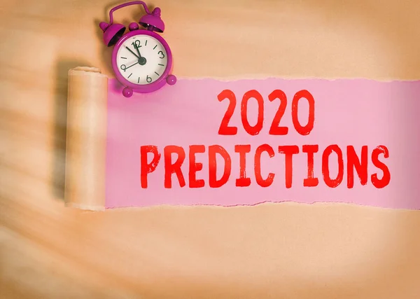 Escritura a mano de texto 2020 Predicciones. Concepto que significa lista de cosas que usted siente que van a suceder sin pruebas . —  Fotos de Stock