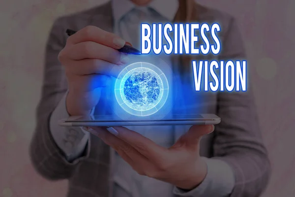 Text sign showing Business Vision. Conceptual photo grow your business in the future based on your goals Elements of this image furnished by NASA. — Stock Photo, Image