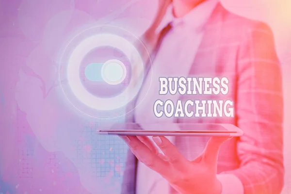 Textskylt med Business Coaching. Konceptfoto Hjälpa anställda att bli mer aktiva Konsultera en expert. — Stockfoto