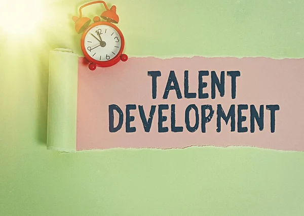 Segno di testo che mostra Talent Development. Foto concettuale Capacità di costruzione Capacità di migliorare il potenziale Leader . — Foto Stock