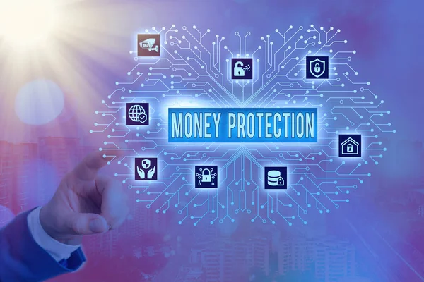 Woord schrijven tekst Geld Bescherming. Zakelijk concept voor de bescherming van de huurder betaalt aan verhuurder. — Stockfoto