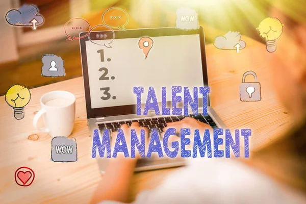 Word writing text Talent Management. Business concept for Acquiring hiring and retaining talented employees.