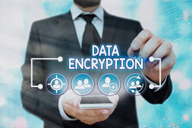 El yazısı metin veri şifrelemesi. Elektronik verileri şifrelemek için Symmetrickey algoritması anlamına gelen kavram.