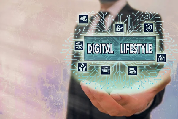 Schrijfbriefje met digitale Lifestyle. Zakelijke foto presentatie Werken via het internet Wereld van Kansen. — Stockfoto