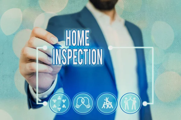 Text sign showing Home Inspection. Conceptual photo Examination of the condition of a home related property.