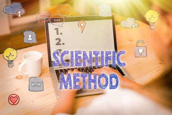 과학적 방법 (Scientific Method) 이라고 도불린다. 지식의 논리적 인 탐색을 위한 원칙에 대한 사업 개념. — 스톡 사진