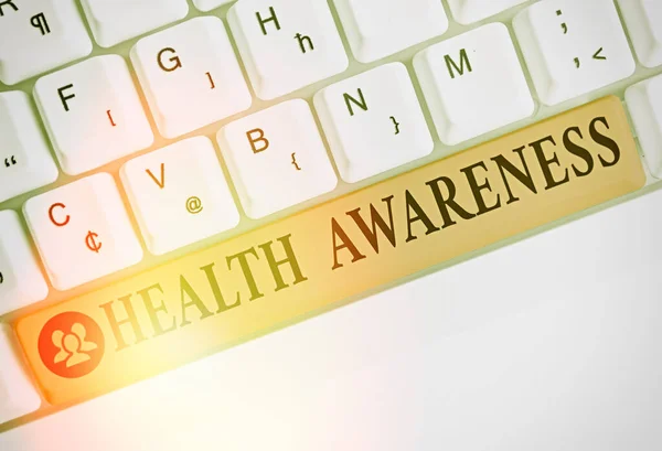 Word writing text Health Awareness. Business concept for Promoting community issues and preventative action. — Stock Photo, Image