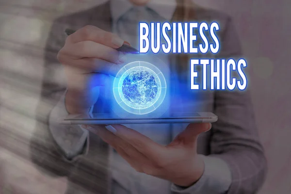 Segno di testo che mostra Business Ethics. Foto concettuale Principi morali che guidano il modo in cui un'azienda si comporta Elementi di questa immagine forniti dalla NASA . — Foto Stock