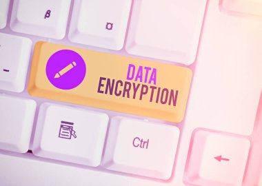 Word writing text Data Encryption. Business concept for Symmetrickey algorithm for the encrypting electronic data. clipart
