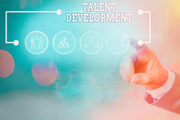 Escrita à mão texto escrita Talent Development. Conceito significado Construindo habilidades Habilidades Melhorando Líder Potencial . — Fotografia de Stock