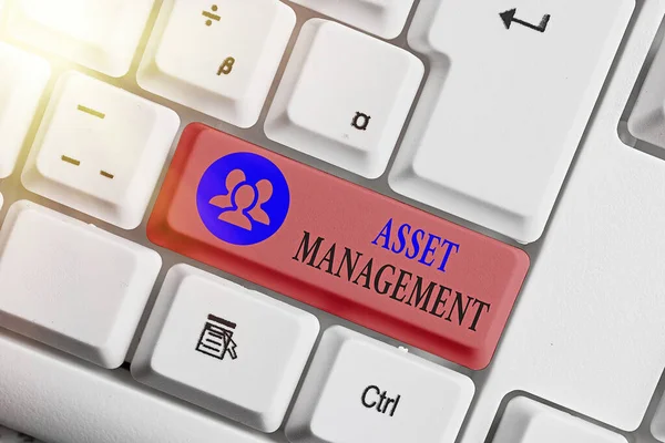 Ecriture conceptuelle montrant Asset Management. Photo d'affaires montrant le processus systématique de fonctionnement et d'aliénation des actifs . — Photo