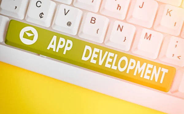 Word writing text App Development. Business concept for Development services for awesome mobile and web experiences. — Stock Photo, Image