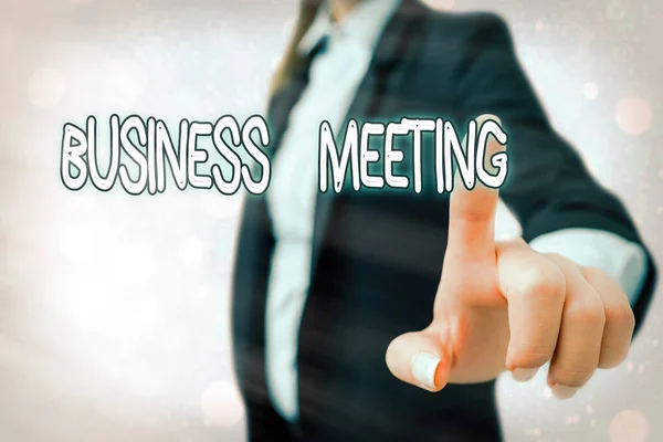 Scrivere una nota che mostra Business Meeting. Business photo showcase utilizzato discutere questioni che non possono essere affrontate in modo semplice . — Foto Stock