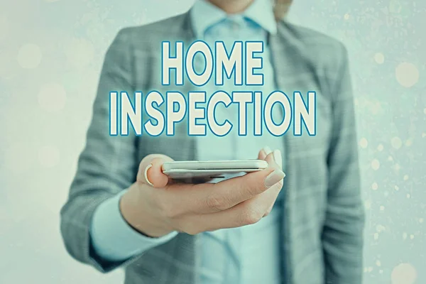 Концептуальный почерк, показывающий Home Inspection. Обследование состояния недвижимости, связанной с домом . — стоковое фото