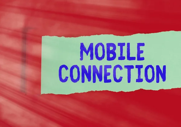 Pismo odręczne Mobile Connection. Koncepcja oznaczająca Bezpieczne uniwersalne rozwiązanie logowania przy użyciu telefonu komórkowego. — Zdjęcie stockowe