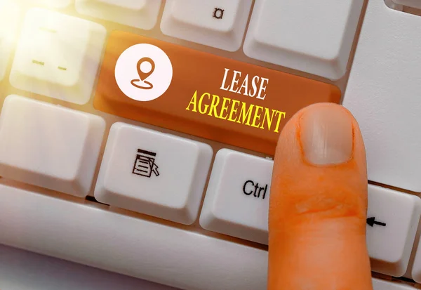 Avtal om leasing av handstil. Begreppet betyder Avtal på villkor till en part godkänner hyra fastighet. — Stockfoto