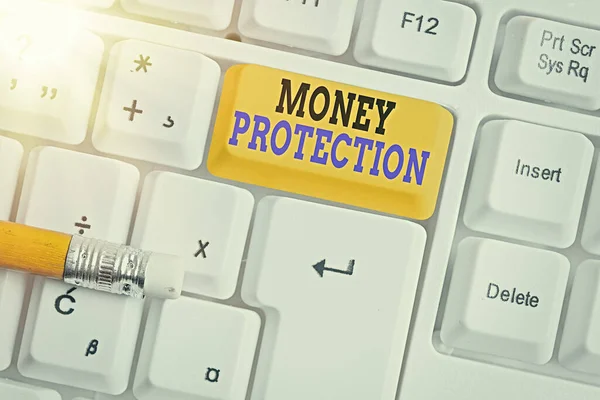 Word writing text Money Protection. Business concept for protects the rental money tenant pays to landlord.