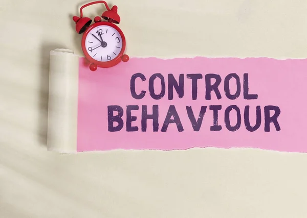 Textová značka ukazuje chování kontroly. Koncepční foto Výkon vlivu a autority nad chováním. — Stock fotografie