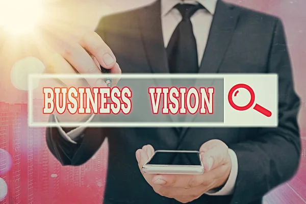 Handwriting text Business Vision. Concept meaning grow your business in the future based on your goals. — Stock Photo, Image