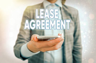 Konsept el yazısı kira sözleşmesini gösteriyor. İş fotoğrafçılığı sözleşmesi kira sözleşmesini kabul ediyor..