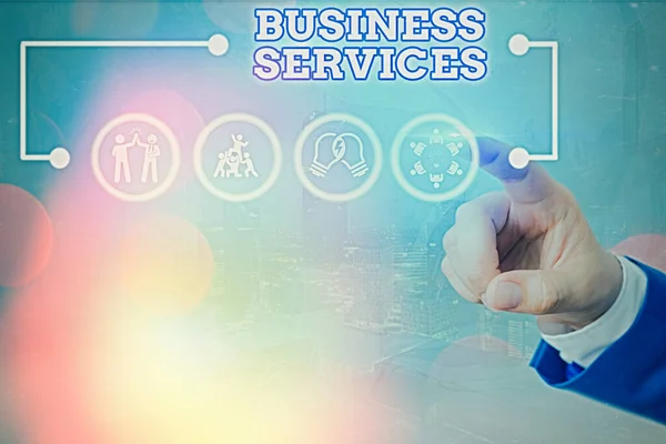 Handschrift tekst schrijven Business Services. Concept betekent Biedt immateriële producten Boekhouding IT-boekhouding. — Stockfoto