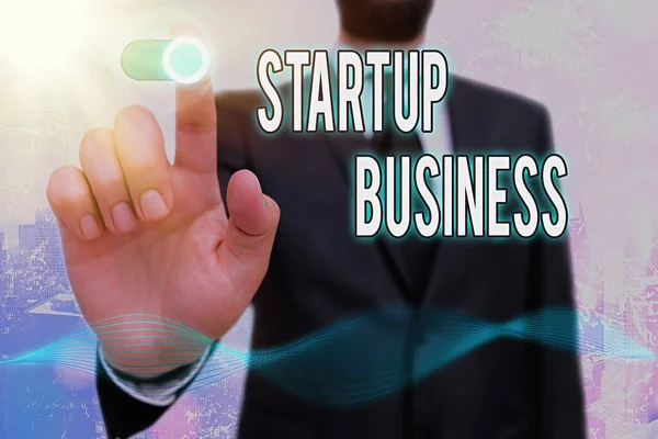 Conceptual hand writing showing Startup Business. Business photo text Engaging to a New Venture Fresh Trading and Selling. — Stock Photo, Image