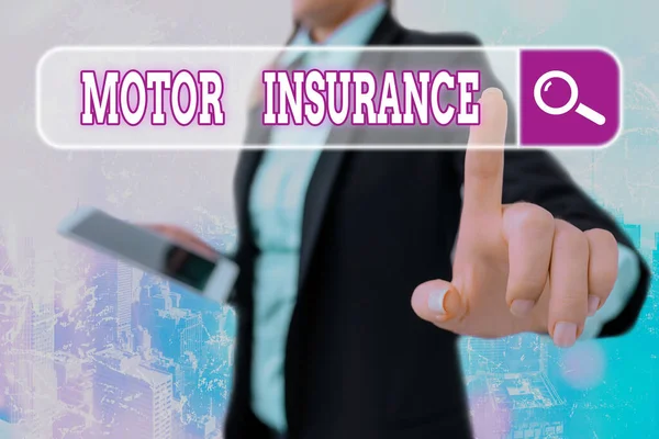 Nota di scrittura che mostra assicurazione automobilistica. Business photo showcase Fornisce una compensazione finanziaria per coprire eventuali lesioni . — Foto Stock