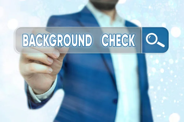 Handwriting text Background Check. Concept meaning way to discover issues that could affect your business. — Stock Photo, Image