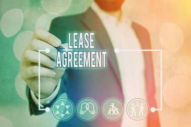 Kira sözleşmesini gösteren bir mesaj. Konsept fotoğraf sözleşmesinde kira sözleşmesi kabul ediliyor.