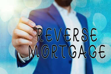 El yazısı metni ters ipotek. Konsept, yaşlılara 60 yaş üstü ve yaşlıların geri verilmesi anlamına gelir..