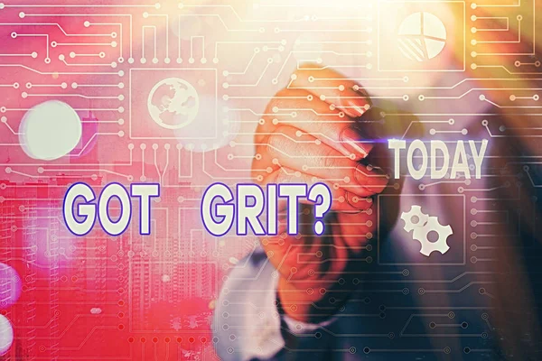 Texto de escritura de palabras Got Grit Question. Concepto de negocio para un trabajo duro con perseverancia hacia el objetivo deseado . — Foto de Stock