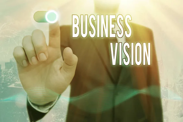 Conceptual hand writing showing Business Vision. Business photo text grow your business in the future based on your goals. — Stock Photo, Image