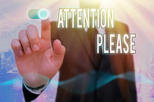 Begreppsmässig handstil som visar uppmärksamhet, tack. Business photo text Be visar att fokusera sina mentala krafter på dig. — Stockfoto