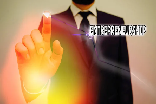 Word writing text Entrepreneurship. Business concept for Process of designing launching and running a new business. — Stock Photo, Image