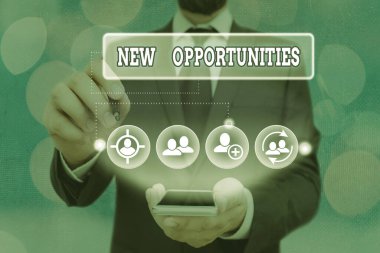 Yeni Fırsatları gösteren metin işareti. Kavramsal fotoğraf. Bir şeyi mümkün kılan bir durum..