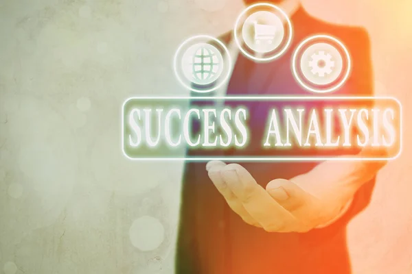 Text sign showing Success Analysis. Conceptual photo creating graph to determine increase in sales or profits.