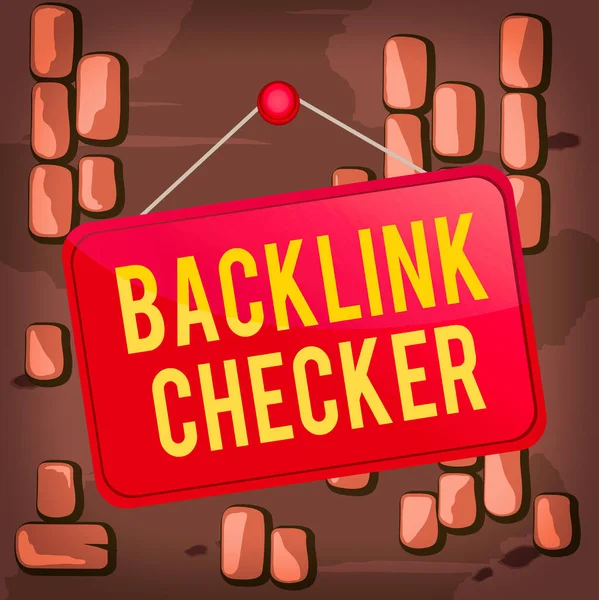 Texto de escrita de palavras Backlink Checker. Conceito de negócio para Encontre seus concorrentes mais valiosos e padrões de ponto Lembrete de memo colorido espaço em branco placa vazia anexar retângulo de fundo . — Fotografia de Stock