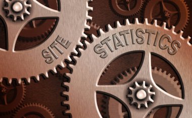 Site İstatistikleri el yazısı metni. Belirli web sitesine gelen ziyaretçilerin davranışlarının ölçülmesi anlamına gelen kavram.