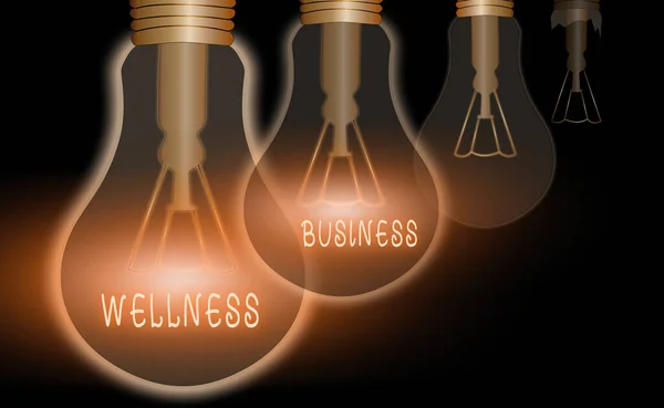 Woord schrijven tekst Wellness Business. Business concept voor professionele onderneming gericht op de gezondheid van lichaam en geest. — Stockfoto