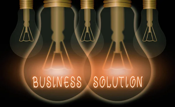 Handschrift tekst schrijven Business Solution. Concept: diensten die strategische planning en evaluatie omvatten. — Stockfoto